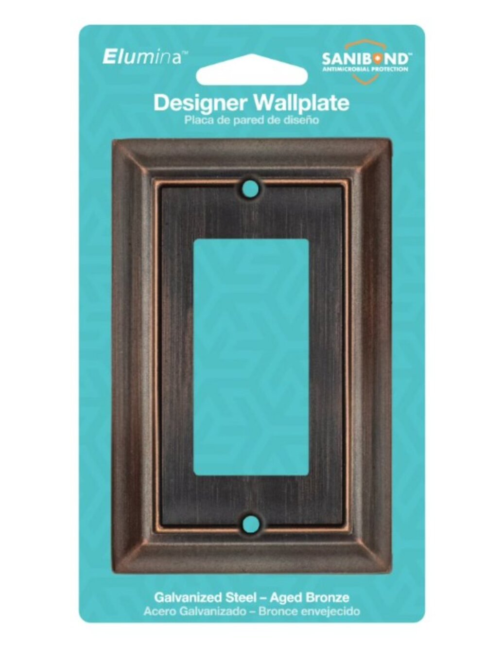 2pc Elumina Stamped Steel Designer Wallplate - Aged Bronze